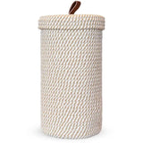 Cesta portarrollos de baño trenzada con tapa