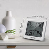 Reloj digital de mesa con temperatura y humedad