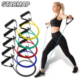Bandas elásticas con asas para entrenar