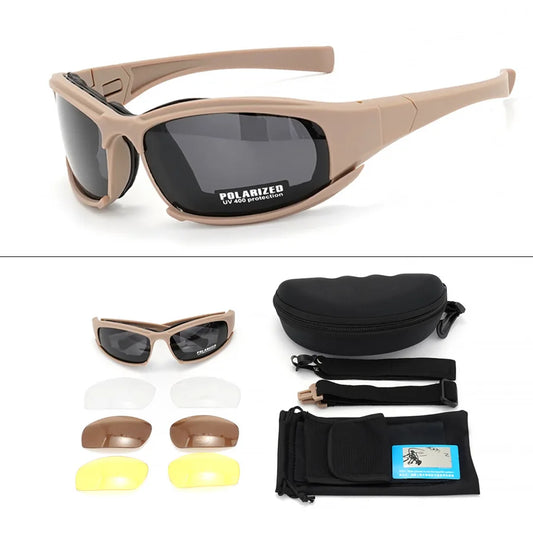 Gafas de protección polarizadas con 4 lentes