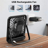 Ventilador de mesa plegable recargable