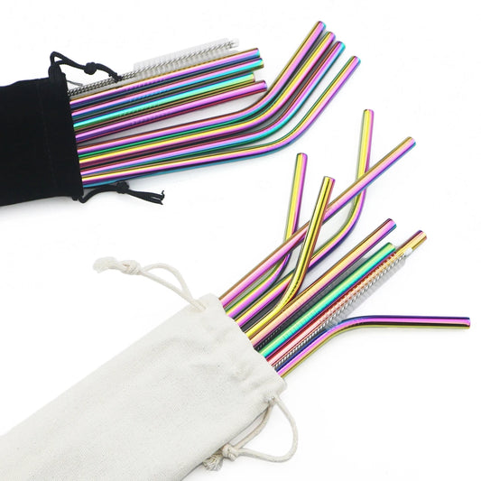 Pajitas metálicas de colores (acero 304)
