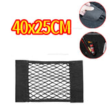 Car Storage Net Stretchable Mesh Pocket Net Magic Elastic Sticker Universal Rear Mesh Trunk Seat Bag Pocket Cage Auto Organizer