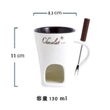 New 130ML European Candle Cup Cheese Chocolate Melting Ceramic Mug Heating Food Ceramic Mug with Fork Coffee Mug Tableware HWD