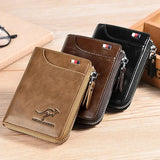 Cartera de piel con tarjetero y cremallera