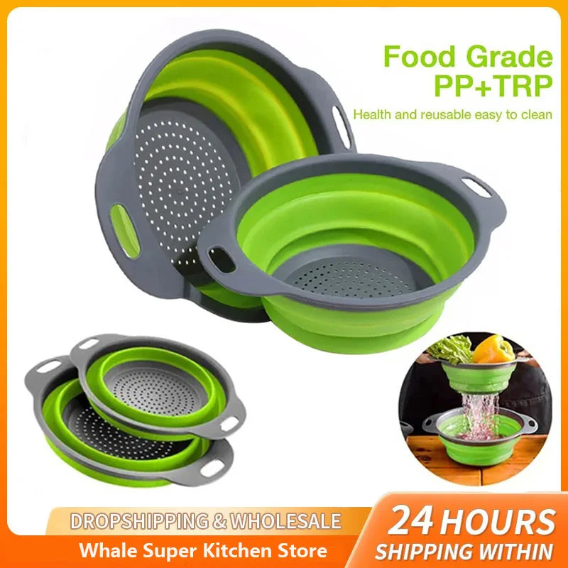 Escurridor plegable de silicona para fruta y verdura