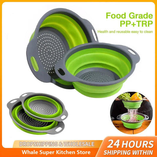 Escurridor plegable de silicona para fruta y verdura