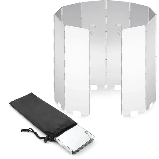 Paravientos plegable para hornillo de camping