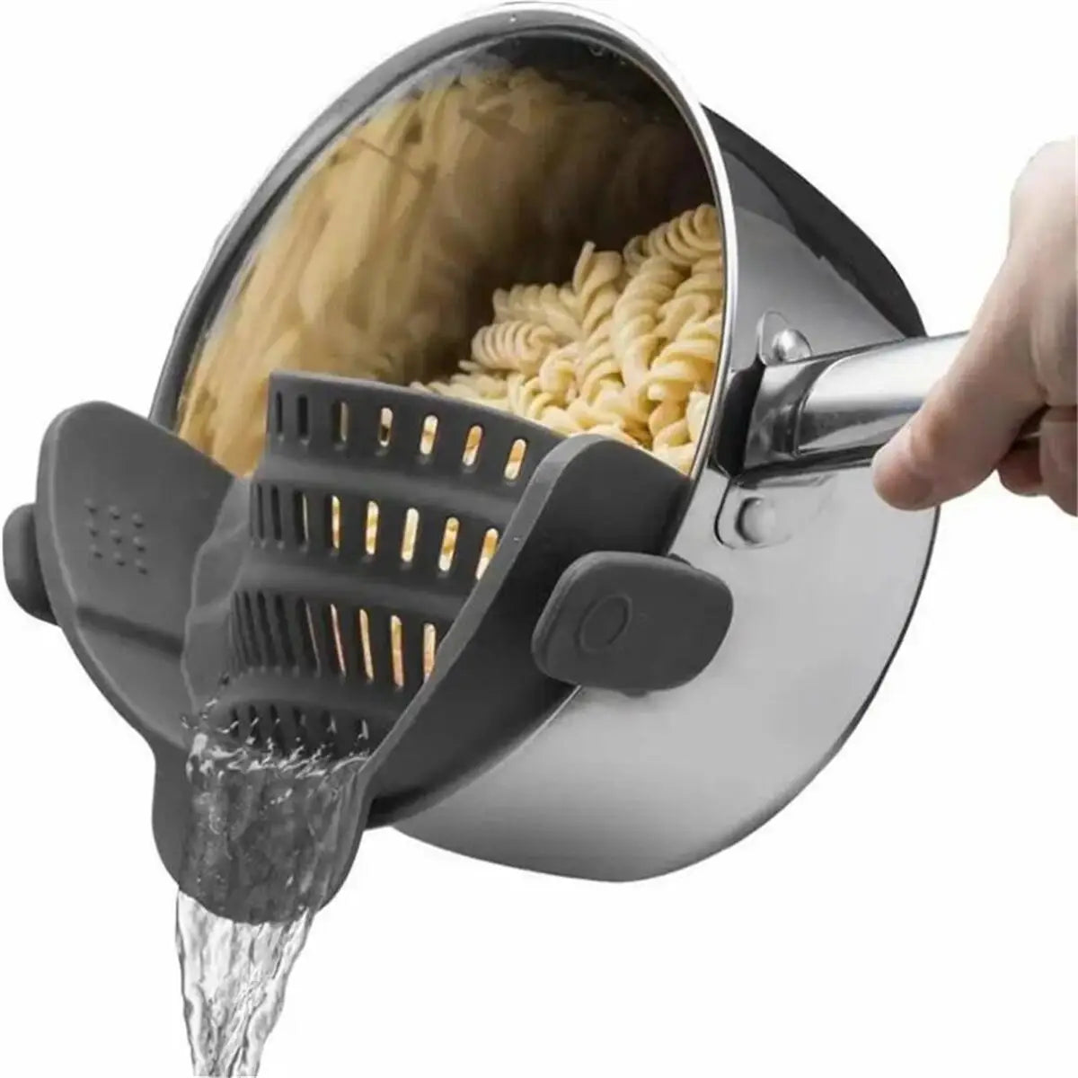 Colador de olla ajustable con pinza