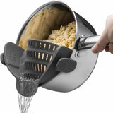 Colador de olla ajustable con pinza