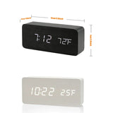 Despertador digital de madera con LED