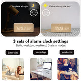 Despertador digital de madera con LED