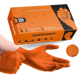 10/50PCS Heavy Duty Orange Industrial Nitrile Gloves Disposable 8mil Raised Diamond Texture Gloves Mechanic Tattoo Safety Gloves