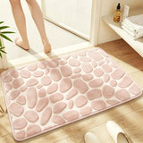 Alfombra de baño de franela con relieve de guijarros