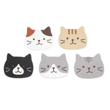 5 posavasos de silicona con forma de gato
