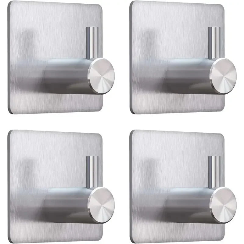 4 ganchos adhesivos de acero para toallas