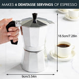 Cafetera italiana clásica de aluminio