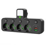 Enchufe de pared con 4 tomas y USB