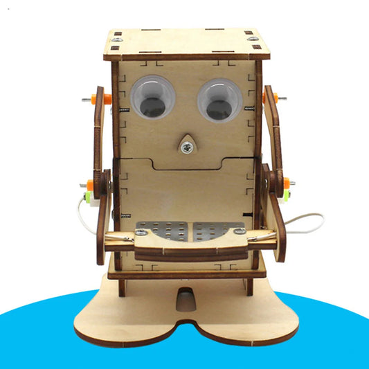 Hucha robot de madera para montar