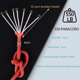 Cuerda paracord reflectante de 4 mm y 7 hilos