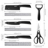Set cuchillos cocina acero negro 3/5 pzas