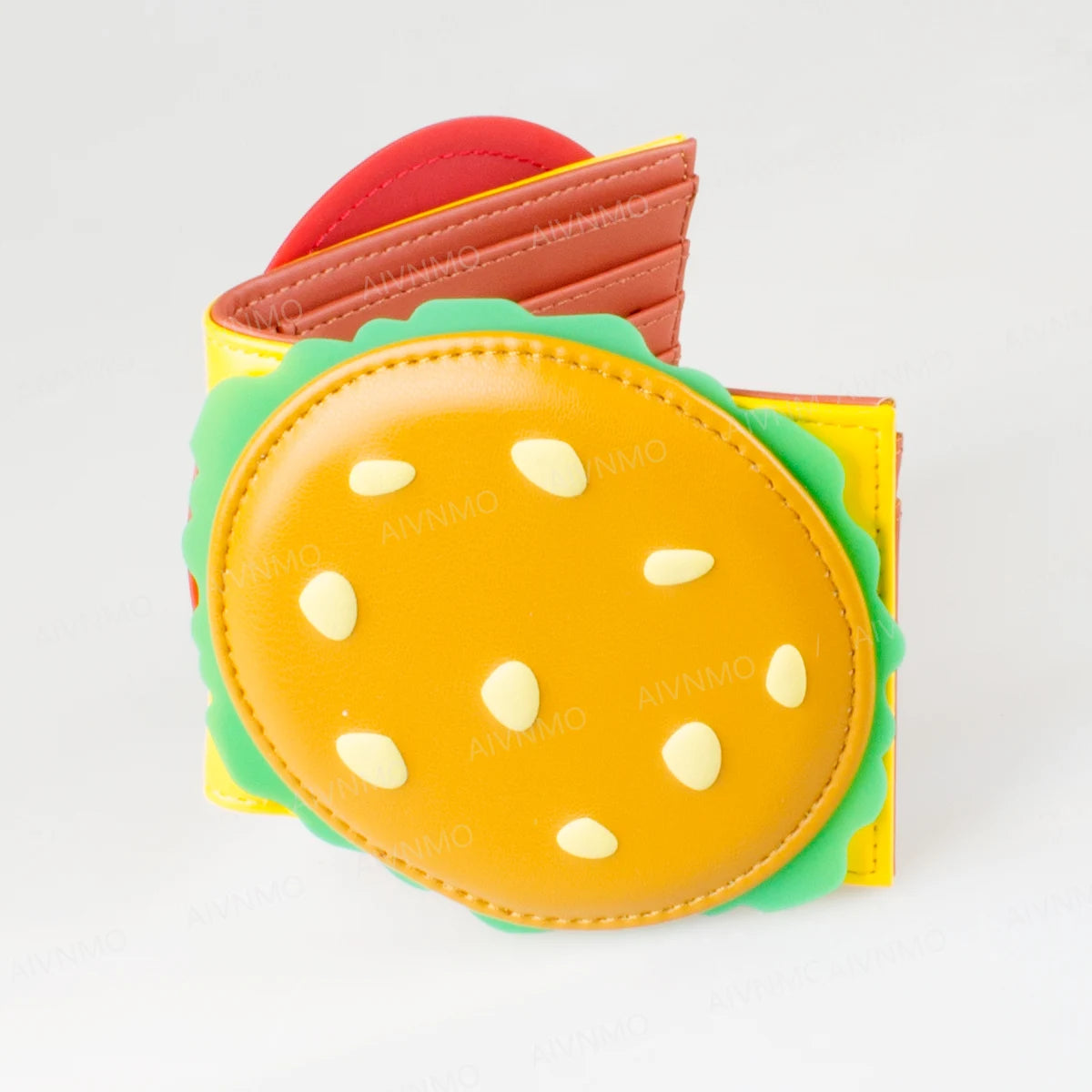 Cartera plegable con diseño 3D de hamburguesa