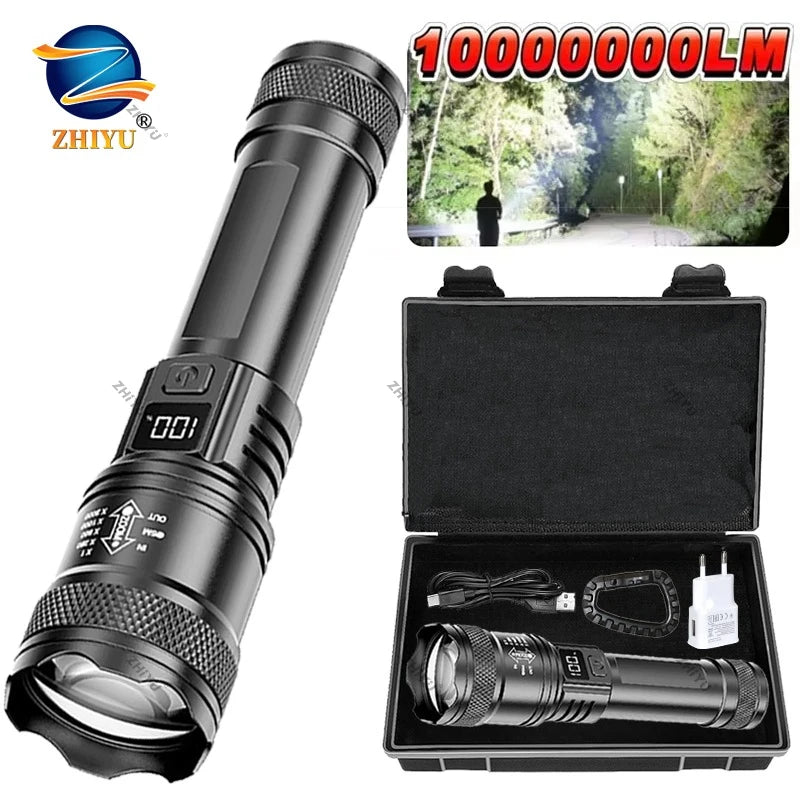 Linterna LED recargable con zoom