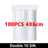 100Pcs Thicken Zipper Sealed Bags Clear Plastic Storage Bag for Small Jewelry Food Packing Reclosable Ziplock Sealing Bags