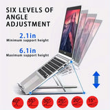 Soporte de portátil de aluminio con 6 alturas