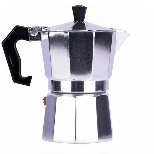 Cafetera italiana clásica de aluminio