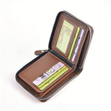 Cartera de hombre de piel sintética encerada
