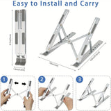 Soporte de portátil de aluminio con 6 alturas