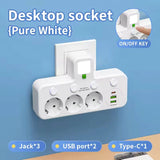 Regleta con 4 enchufes, 2 USB y USB-C