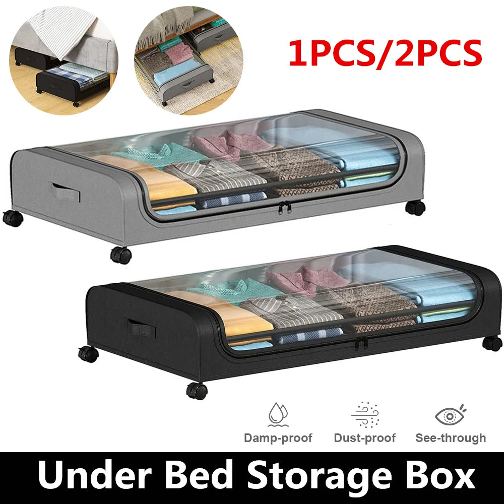 Cajas bajo cama con ruedas y tapa (organizador extraíble)