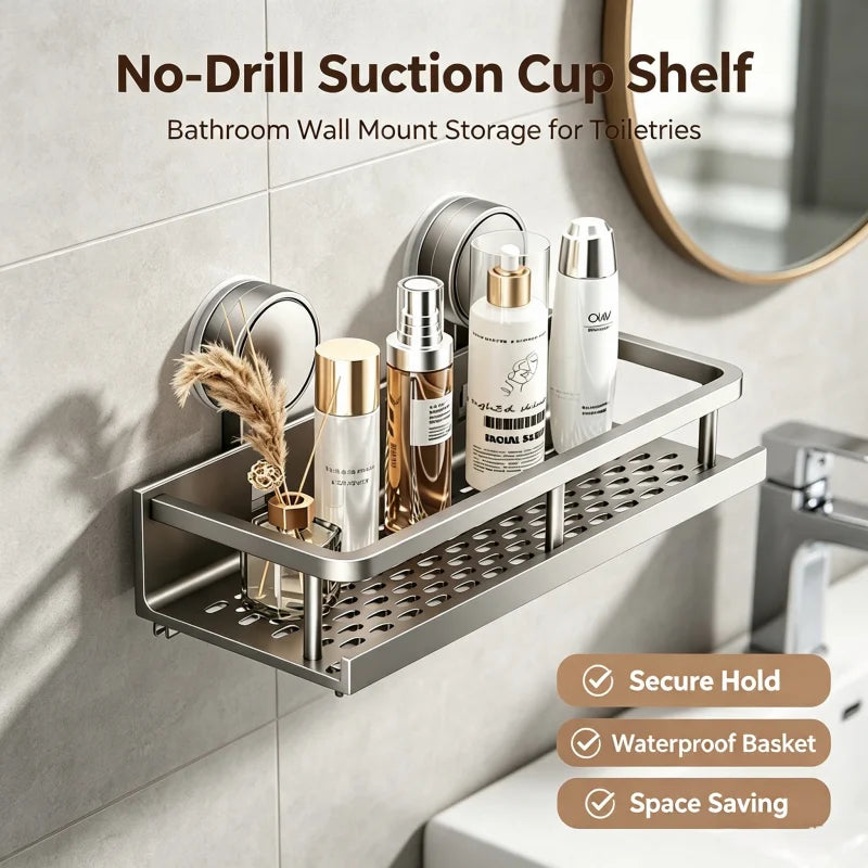 Estante de baño con ventosa sin taladro