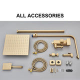 Conjunto de ducha dorado cepillado con monomando