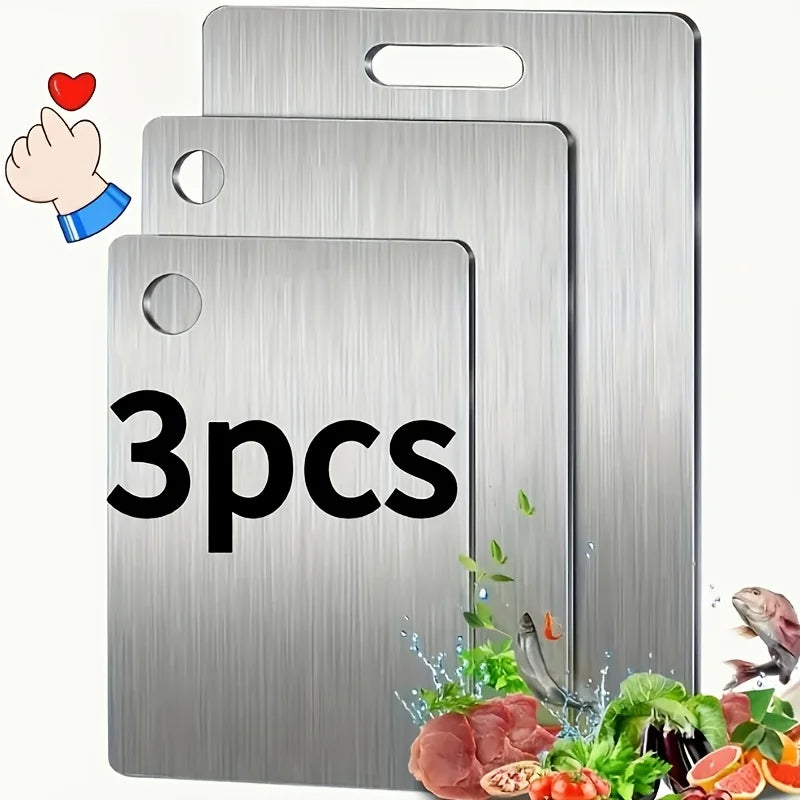 Set de 3 tablas de cortar de acero