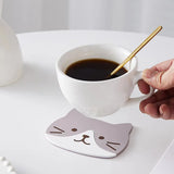 5 posavasos de silicona con forma de gato