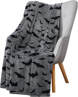 Manta de franela con estampado de murciélagos
