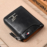Cartera de piel con tarjetero y cremallera