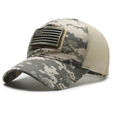Gorra de béisbol con malla trasera y bandera