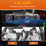 Dashcam 360° 4 cámaras con pantalla IPS