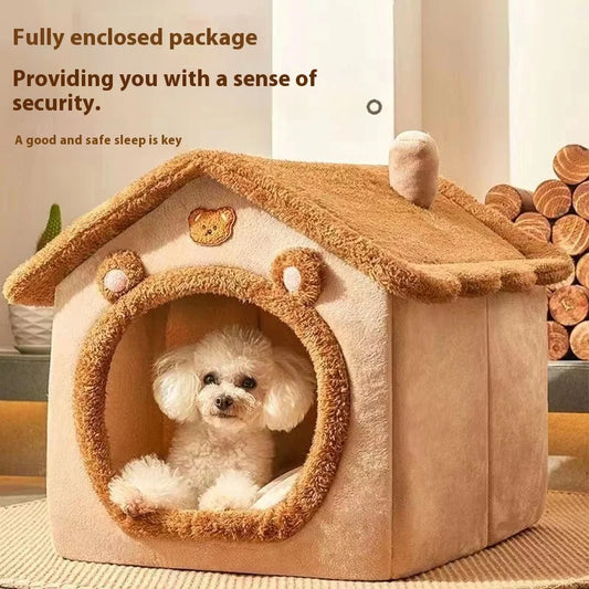 Caseta-cama para perros pequeños y gatos
