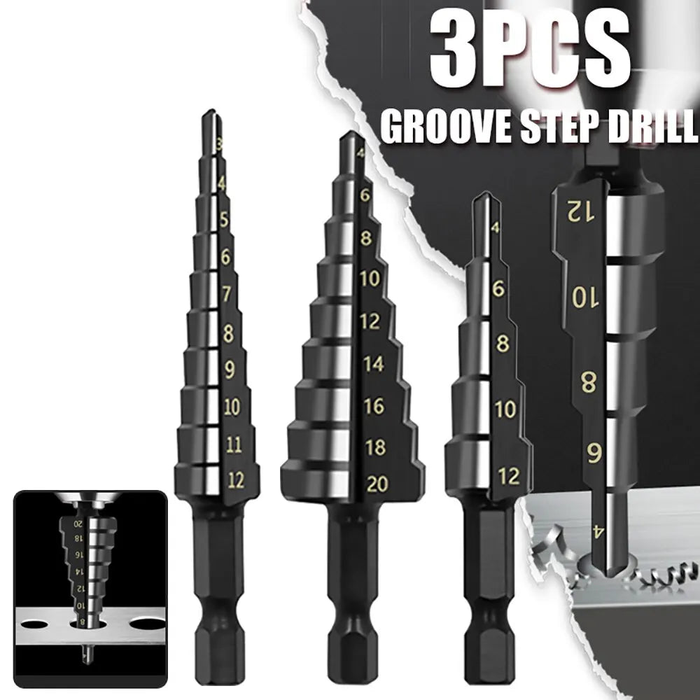 Brocas escalonadas HSS 3-12 mm (3 uds)