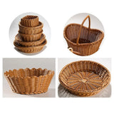 Hardness Rattan Wicker Woven Serving Baskets Household 10 Styles Bread Fruit Vegetables Basket Handwoven