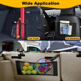 Car Storage Net Stretchable Mesh Pocket Net Magic Elastic Sticker Universal Rear Mesh Trunk Seat Bag Pocket Cage Auto Organizer