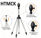 HTMCK Stainless Steel Telescopic Support Tripod 360 Rotatable Garden Sprinkler Head Set Outdoor Lawn Yard Watering Tool