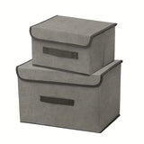 Caja de almacenaje plegable de tela con tapa