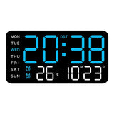 Reloj de pared digital con fecha y temperatura