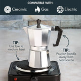 Cafetera italiana clásica de aluminio